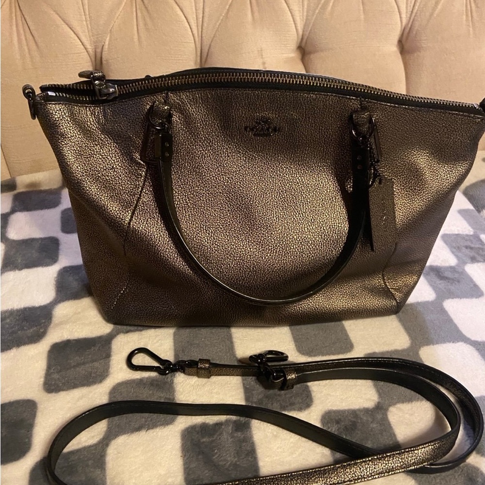 Coach Metallic Brown Leather Tote